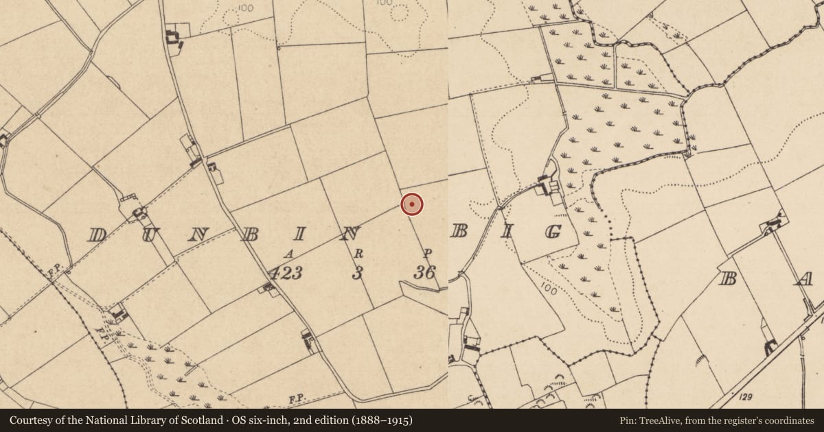 Ordnance Survey six-inch map, 2nd edition (1888–1915) covering the location of Castle - unclassified, Dunbin Big, County Louth, with a pin at the register's coordinates