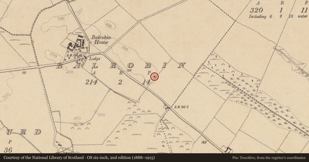 Ordnance Survey six-inch map, 2nd edition (1888–1915) covering the location of Souterrain, Balrobin, County Louth, with a pin at the register's coordinates
