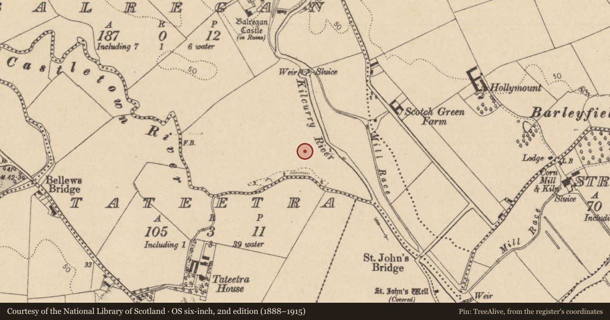 Ordnance Survey six-inch map, 2nd edition (1888–1915) covering the location of Barrow - unclassified, Balregan, County Louth, with a pin at the register's coordinates