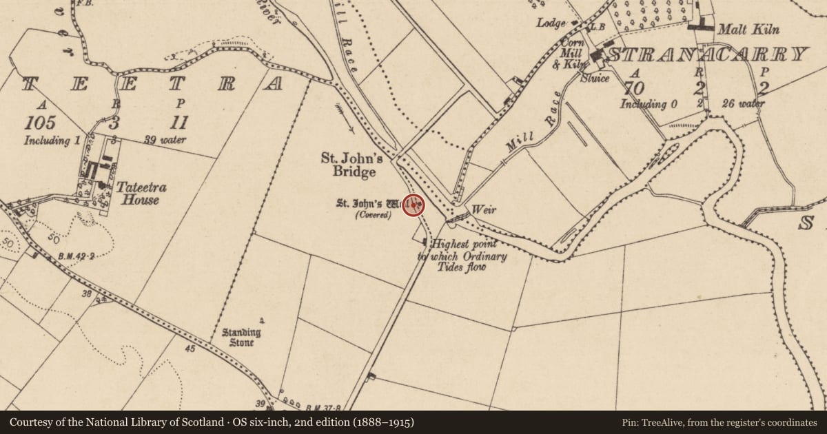 Ordnance Survey six-inch map, 2nd edition (1888–1915) covering the location of Ritual site - holy well, Castletown, County Louth, with a pin at the register's coordinates