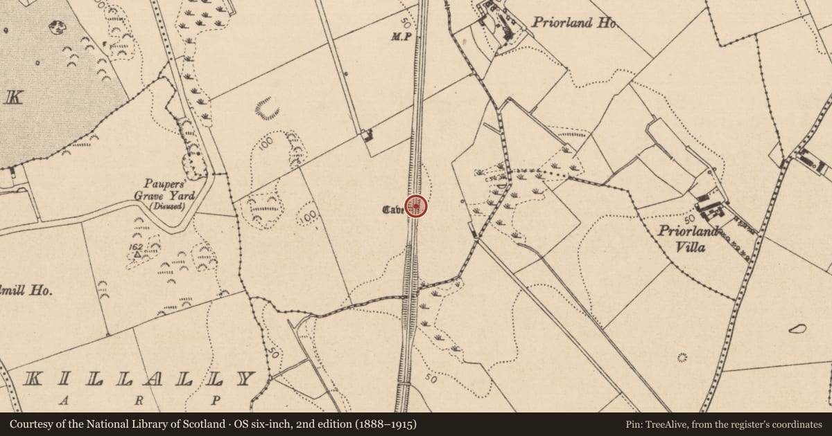 Ordnance Survey six-inch map, 2nd edition (1888–1915) covering the location of Souterrain, Fairhill, County Louth, with a pin at the register's coordinates