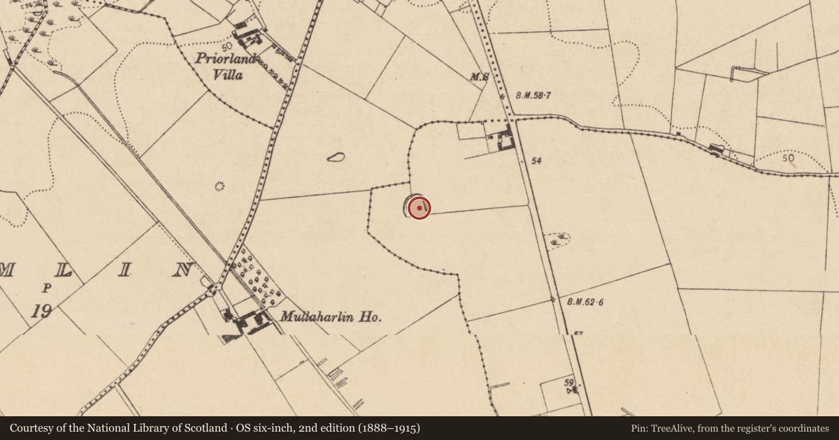 Ordnance Survey six-inch map, 2nd edition (1888–1915) covering the location of Earthwork, Haggardstown, County Louth, with a pin at the register's coordinates
