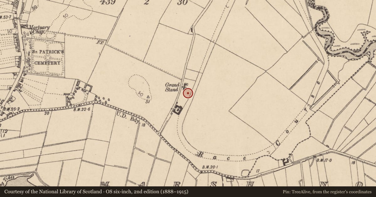 Ordnance Survey six-inch map, 2nd edition (1888–1915) covering the location of Fulacht fia, Dowdallshill, County Louth, with a pin at the register's coordinates
