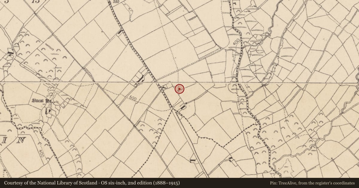 Ordnance Survey six-inch map, 2nd edition (1888–1915) covering the location of Earthwork, Spellickanee, County Louth, with a pin at the register's coordinates