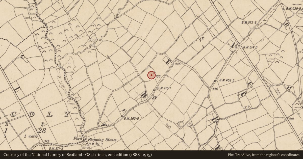 Ordnance Survey six-inch map, 2nd edition (1888–1915) covering the location of Enclosure, Glenmore, County Louth, with a pin at the register's coordinates