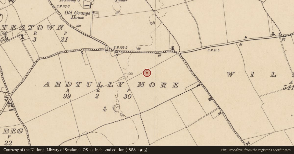 Ordnance Survey six-inch map, 2nd edition (1888–1915) covering the location of Enclosure, Ardtully More, County Louth, with a pin at the register's coordinates
