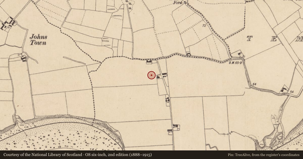 Ordnance Survey six-inch map, 2nd edition (1888–1915) covering the location of Ring-ditch, Templetown, County Louth, with a pin at the register's coordinates