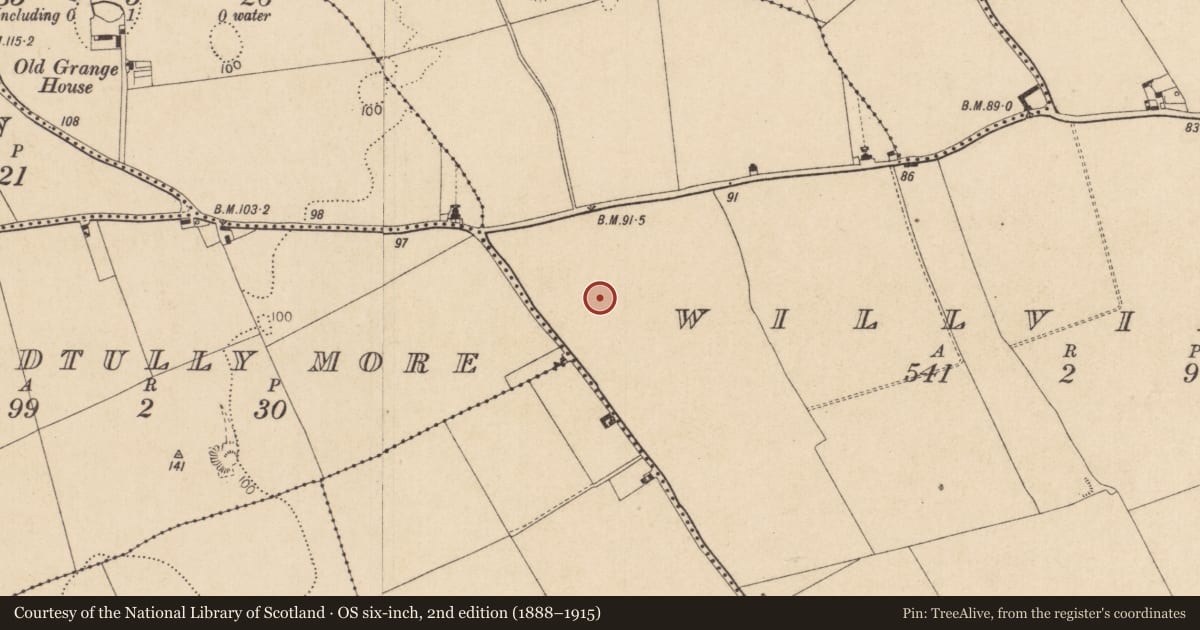 Ordnance Survey six-inch map, 2nd edition (1888–1915) covering the location of Enclosure, Willville, County Louth, with a pin at the register's coordinates