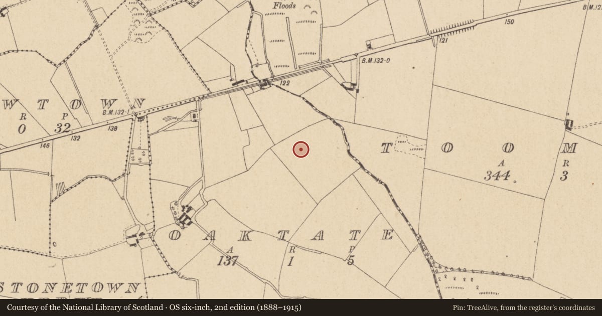 Ordnance Survey six-inch map, 2nd edition (1888–1915) covering the location of Cist, Oaktate, County Louth, with a pin at the register's coordinates