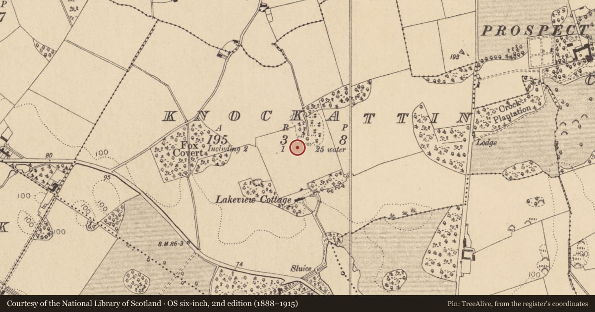 Ordnance Survey six-inch map, 2nd edition (1888–1915) covering the location of Souterrain, Knockattin, County Louth, with a pin at the register's coordinates