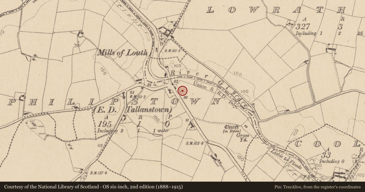 Ordnance Survey six-inch map, 2nd edition (1888–1915) covering the location of Cist, Philipstown (Ardee By., Philipstown Par.), County Louth, with a pin at the register's coordinates