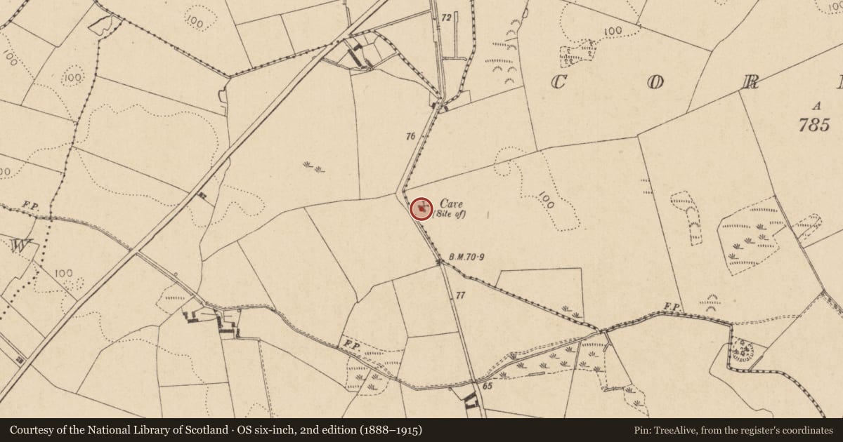 Ordnance Survey six-inch map, 2nd edition (1888–1915) covering the location of Souterrain, Corderry, County Louth, with a pin at the register's coordinates