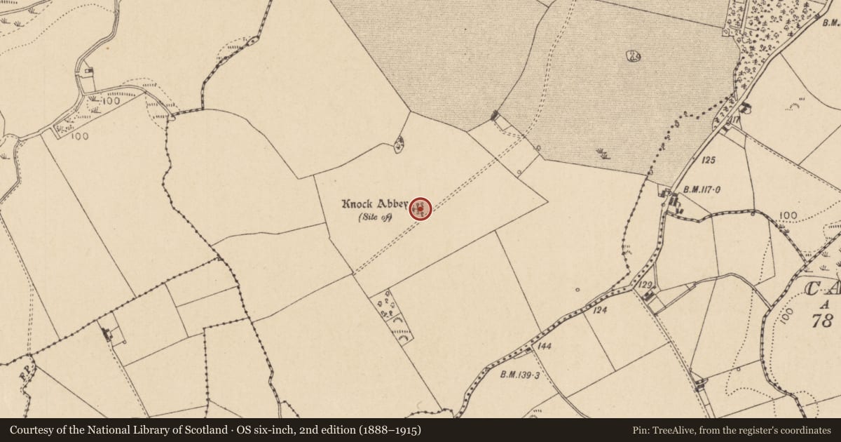 Ordnance Survey six-inch map, 2nd edition (1888–1915) covering the location of Ecclesiastical site, County Louth, with a pin at the register's coordinates