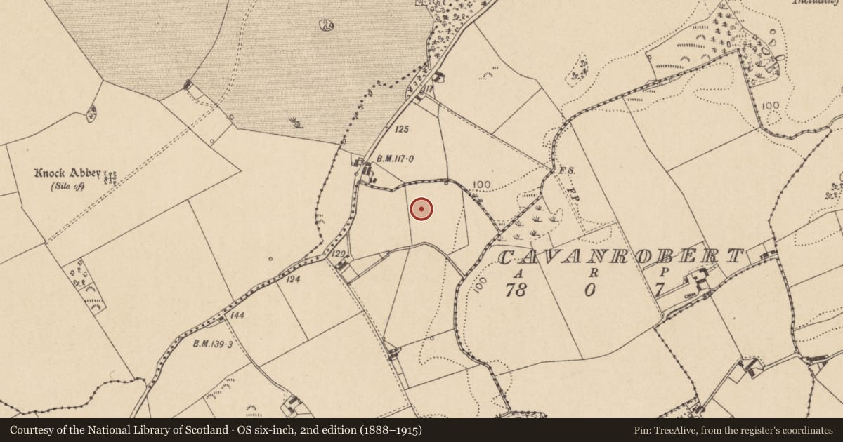 Ordnance Survey six-inch map, 2nd edition (1888–1915) covering the location of Enclosure, Rathbody, County Louth, with a pin at the register's coordinates