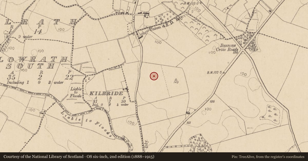 Ordnance Survey six-inch map, 2nd edition (1888–1915) covering the location of Enclosure, Rathbrist, County Louth, with a pin at the register's coordinates