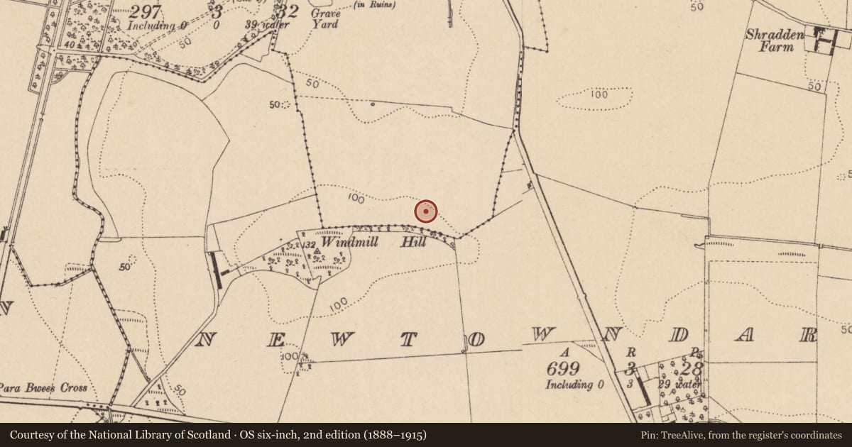 Ordnance Survey six-inch map, 2nd edition (1888–1915) covering the location of Enclosure, Darver, County Louth, with a pin at the register's coordinates