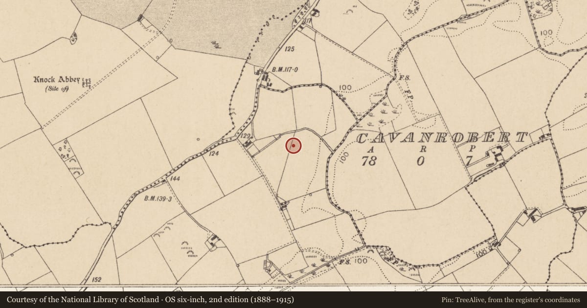 Ordnance Survey six-inch map, 2nd edition (1888–1915) covering the location of Enclosure, Rathbody, County Louth, with a pin at the register's coordinates