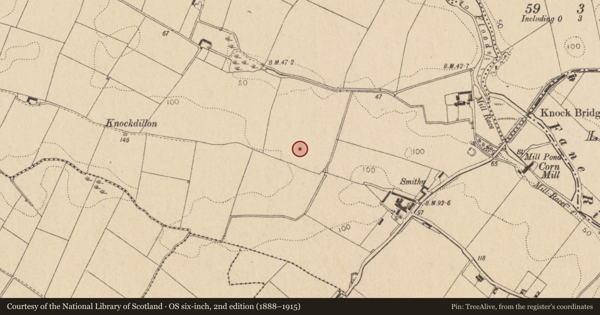 Ordnance Survey six-inch map, 2nd edition (1888–1915) covering the location of Ring-ditch, Grange, County Louth, with a pin at the register's coordinates