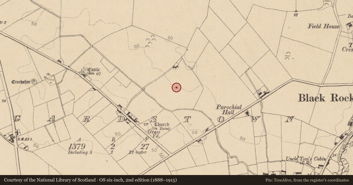 Ordnance Survey six-inch map, 2nd edition (1888–1915) covering the location of Souterrain, Haggardstown, County Louth, with a pin at the register's coordinates