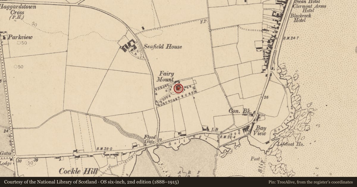 Ordnance Survey six-inch map, 2nd edition (1888–1915) covering the location of Souterrain, Haggardstown, County Louth, with a pin at the register's coordinates