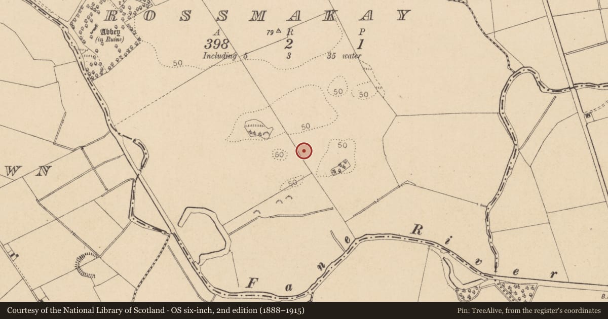 Ordnance Survey six-inch map, 2nd edition (1888–1915) covering the location of Souterrain, Rossmakay, County Louth, with a pin at the register's coordinates