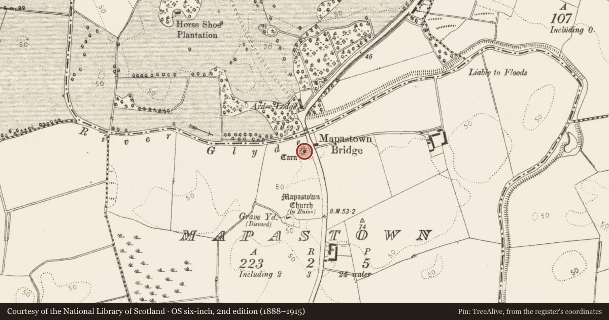 Ordnance Survey six-inch map, 2nd edition (1888–1915) covering the location of Building, Mapastown, County Louth, with a pin at the register's coordinates