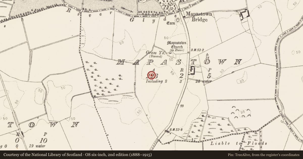 Ordnance Survey six-inch map, 2nd edition (1888–1915) covering the location of Souterrain, Mapastown, County Louth, with a pin at the register's coordinates