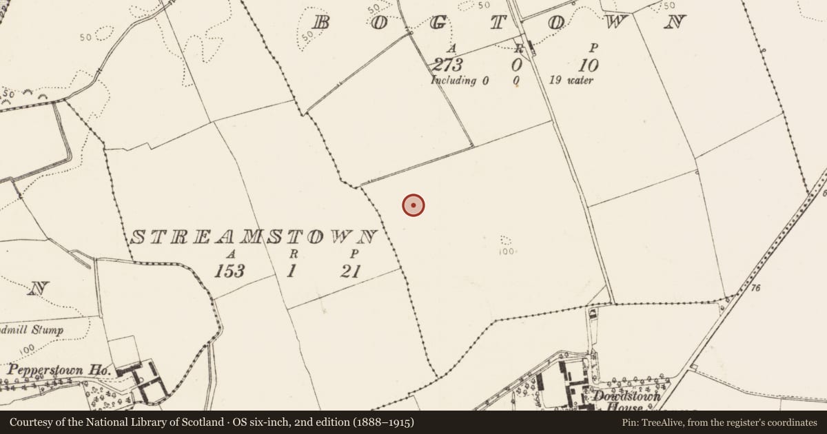 Ordnance Survey six-inch map, 2nd edition (1888–1915) covering the location of Enclosure - large enclosure, Bogtown, County Louth, with a pin at the register's coordinates