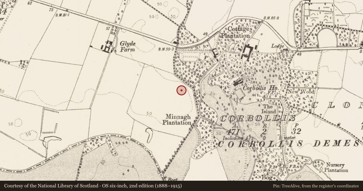 Ordnance Survey six-inch map, 2nd edition (1888–1915) covering the location of Enclosure, Glydefarm, County Louth, with a pin at the register's coordinates