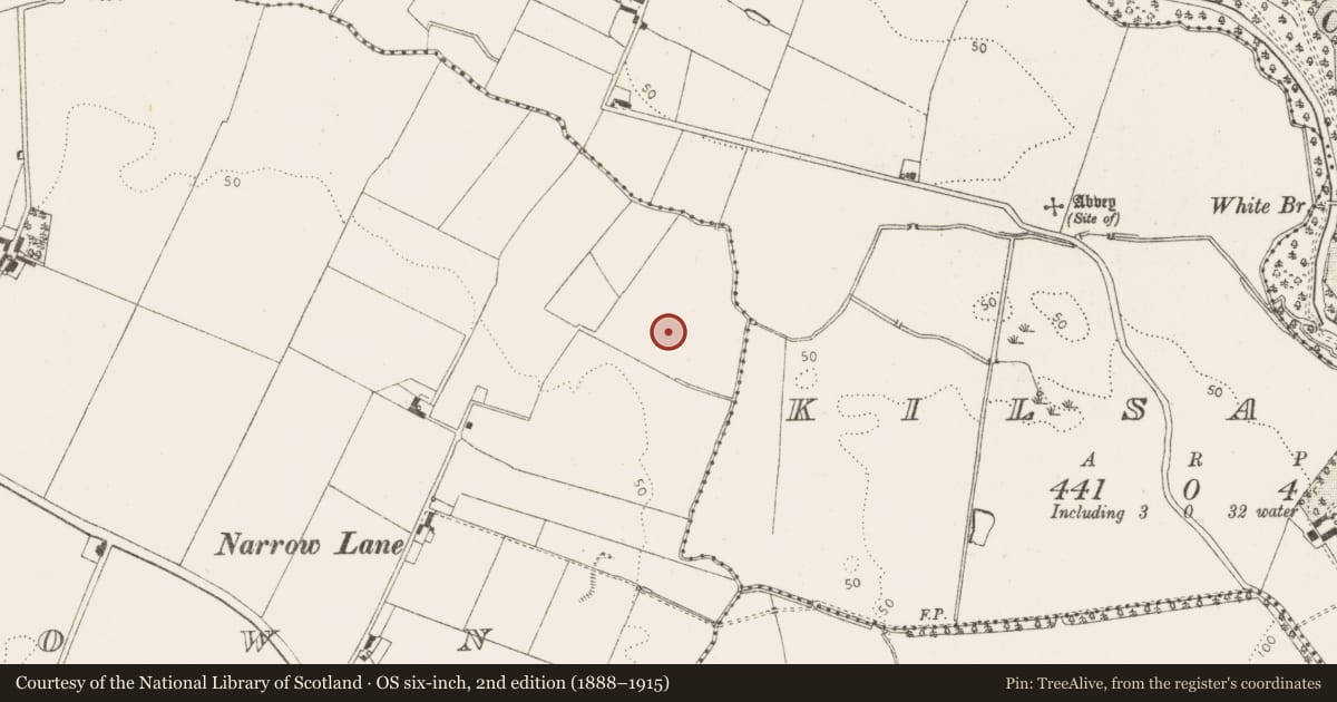 Ordnance Survey six-inch map, 2nd edition (1888–1915) covering the location of Enclosure, Braganstown, County Louth, with a pin at the register's coordinates
