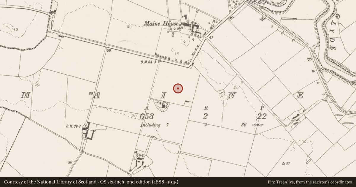 Ordnance Survey six-inch map, 2nd edition (1888–1915) covering the location of Ringfort - rath, Maine, County Louth, with a pin at the register's coordinates