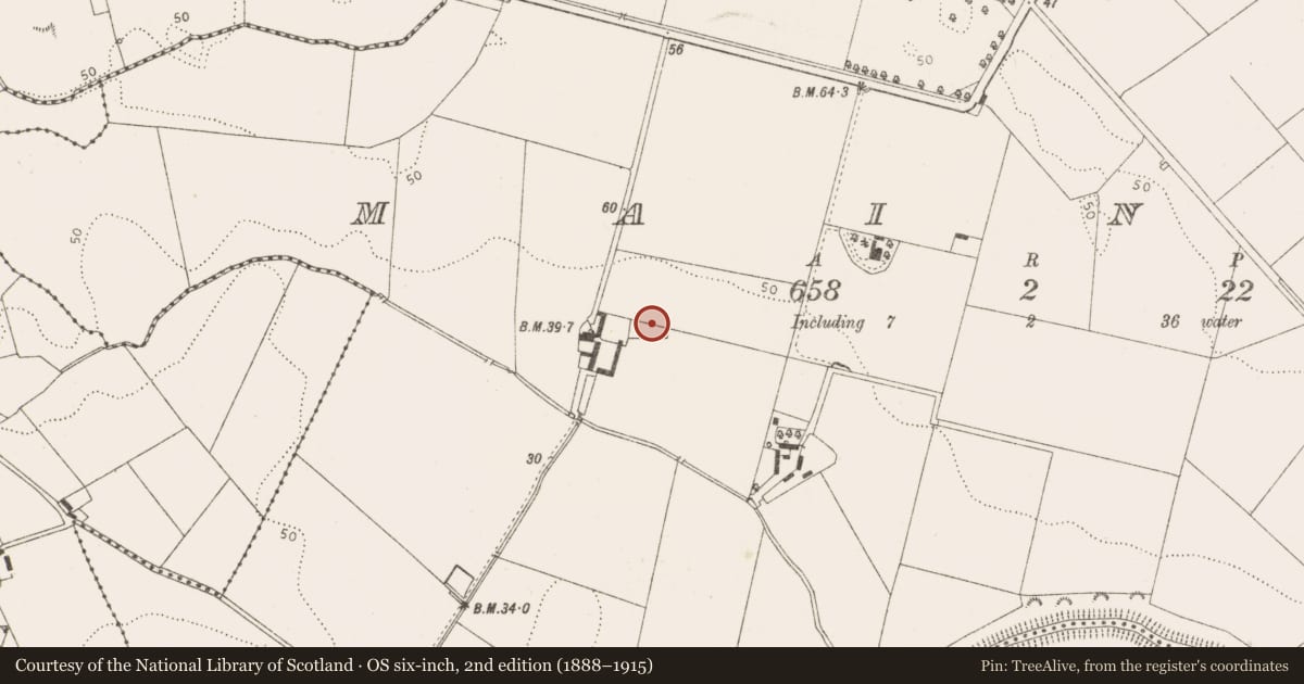 Ordnance Survey six-inch map, 2nd edition (1888–1915) covering the location of Enclosure, Maine, County Louth, with a pin at the register's coordinates