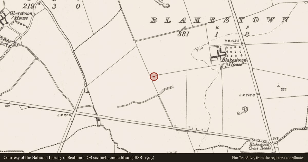 Ordnance Survey six-inch map, 2nd edition (1888–1915) covering the location of Ritual site - holy well, Blakestown, County Louth, with a pin at the register's coordinates