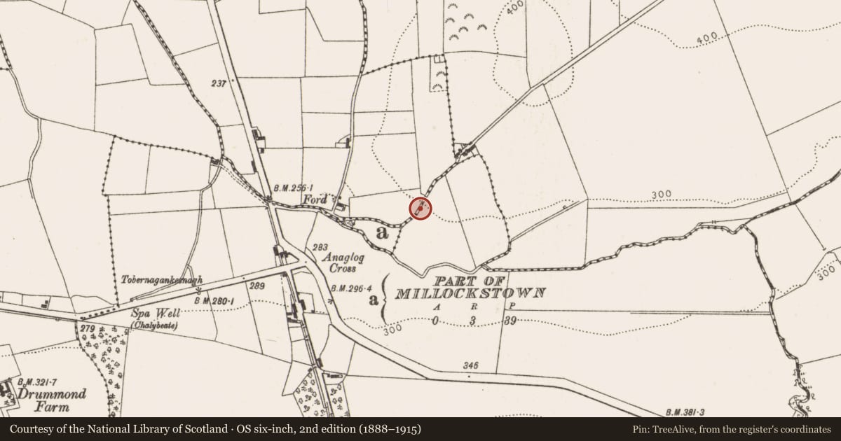 Ordnance Survey six-inch map, 2nd edition (1888–1915) covering the location of Souterrain, Hunterstown, County Louth, with a pin at the register's coordinates