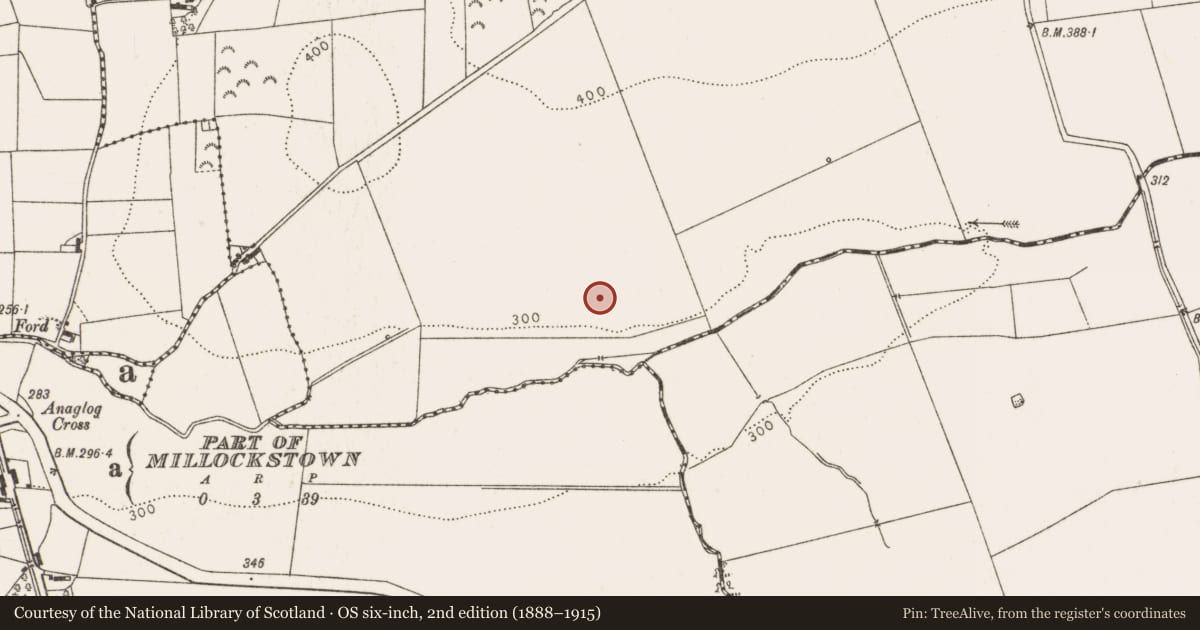 Ordnance Survey six-inch map, 2nd edition (1888–1915) covering the location of Souterrain, Millockstown, County Louth, with a pin at the register's coordinates