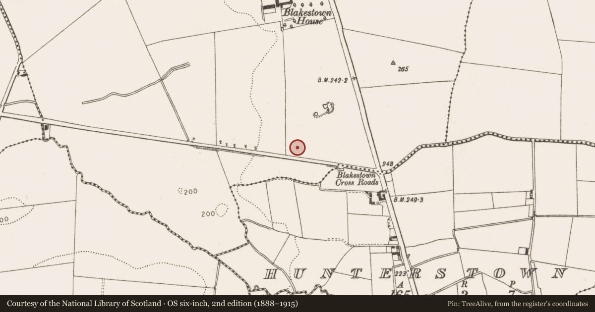 Ordnance Survey six-inch map, 2nd edition (1888–1915) covering the location of Souterrain, Blakestown, County Louth, with a pin at the register's coordinates