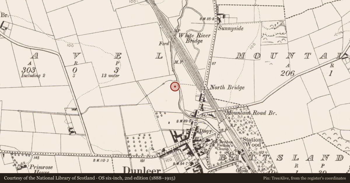 Ordnance Survey six-inch map, 2nd edition (1888–1915) covering the location of Ritual site - holy well, Ravel, County Louth, with a pin at the register's coordinates