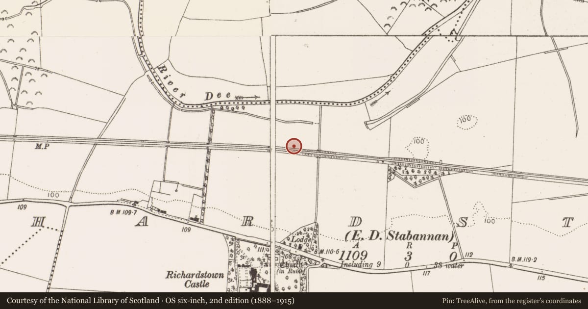 Ordnance Survey six-inch map, 2nd edition (1888–1915) covering the location of Excavation - miscellaneous, Richardstown (Ardee By., Richardstown Par.), County Louth, with a pin at the register's coordinates