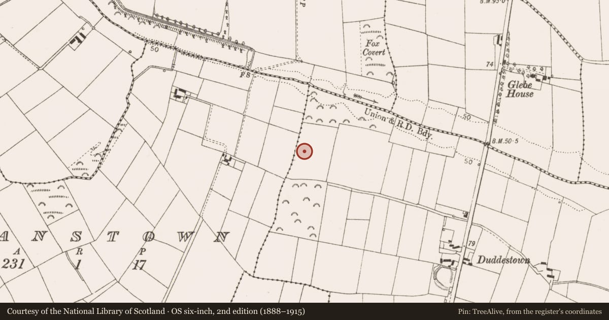 Ordnance Survey six-inch map, 2nd edition (1888–1915) covering the location of Enclosure, Port, County Louth, with a pin at the register's coordinates