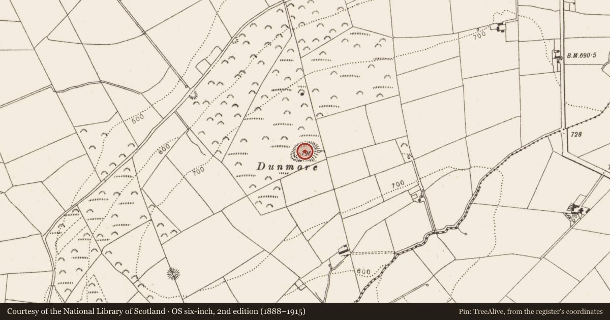Ordnance Survey six-inch map, 2nd edition (1888–1915) covering the location of Enclosure, Belpatrick, County Louth, with a pin at the register's coordinates
