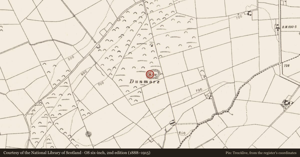 Ordnance Survey six-inch map, 2nd edition (1888–1915) covering the location of Mound, Belpatrick, County Louth, with a pin at the register's coordinates