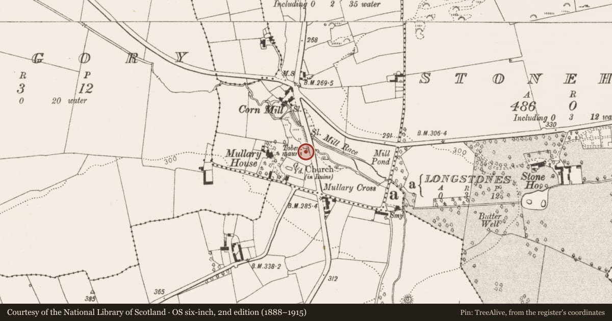 Ordnance Survey six-inch map, 2nd edition (1888–1915) covering the location of Ritual site - holy well, Castletown, County Louth, with a pin at the register's coordinates