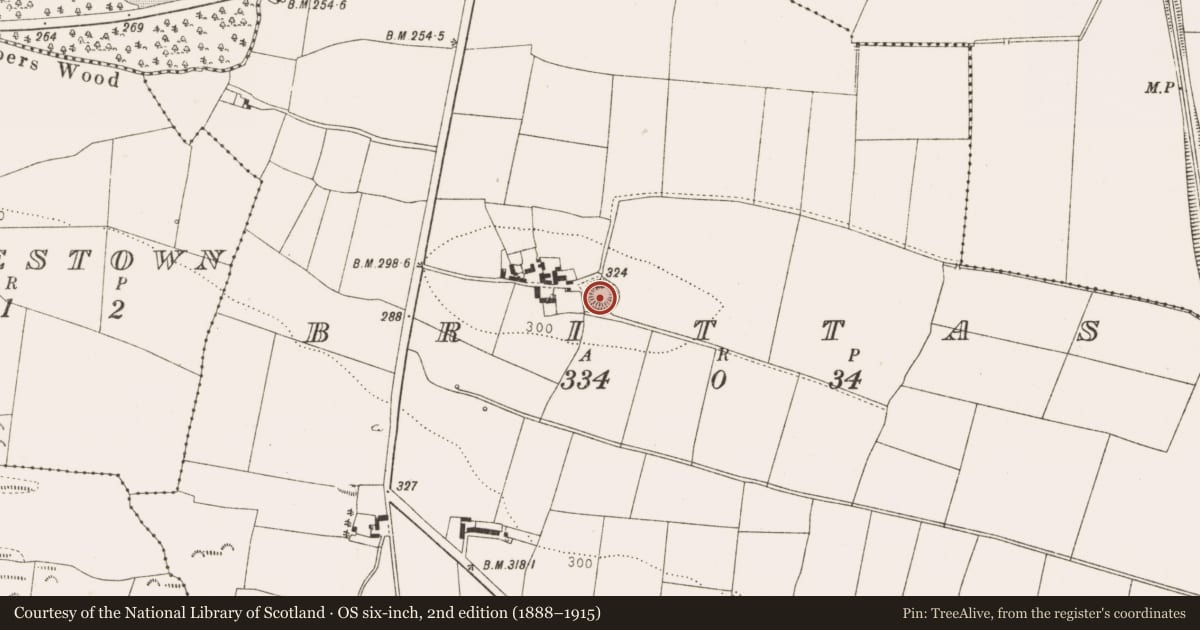 Ordnance Survey six-inch map, 2nd edition (1888–1915) covering the location of Ringfort - rath, Brittas, County Louth, with a pin at the register's coordinates