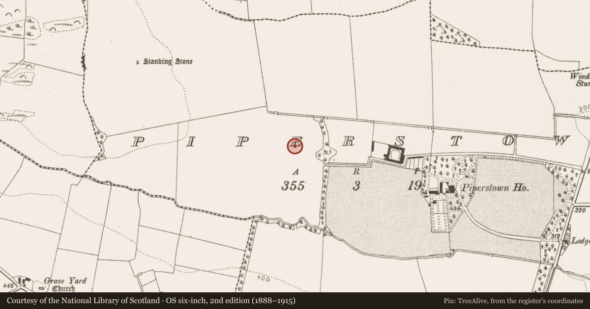Ordnance Survey six-inch map, 2nd edition (1888–1915) covering the location of Settlement deserted - medieval, Piperstown, County Louth, with a pin at the register's coordinates