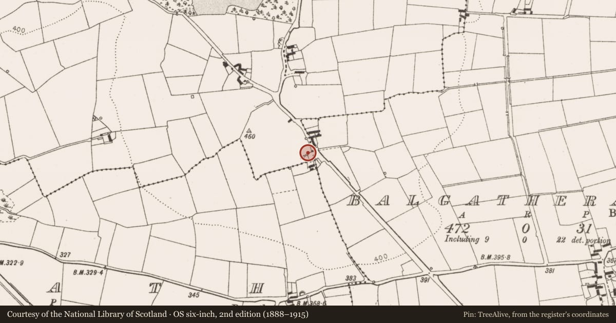 Ordnance Survey six-inch map, 2nd edition (1888–1915) covering the location of Church, Coolfore, County Louth, with a pin at the register's coordinates