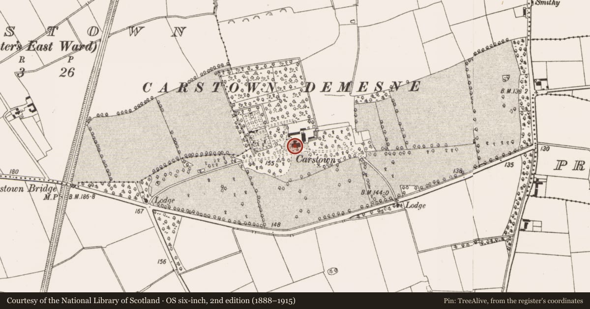 Ordnance Survey six-inch map, 2nd edition (1888–1915) covering the location of House - 17th century, Carstown (Ferrard by, County Louth, with a pin at the register's coordinates