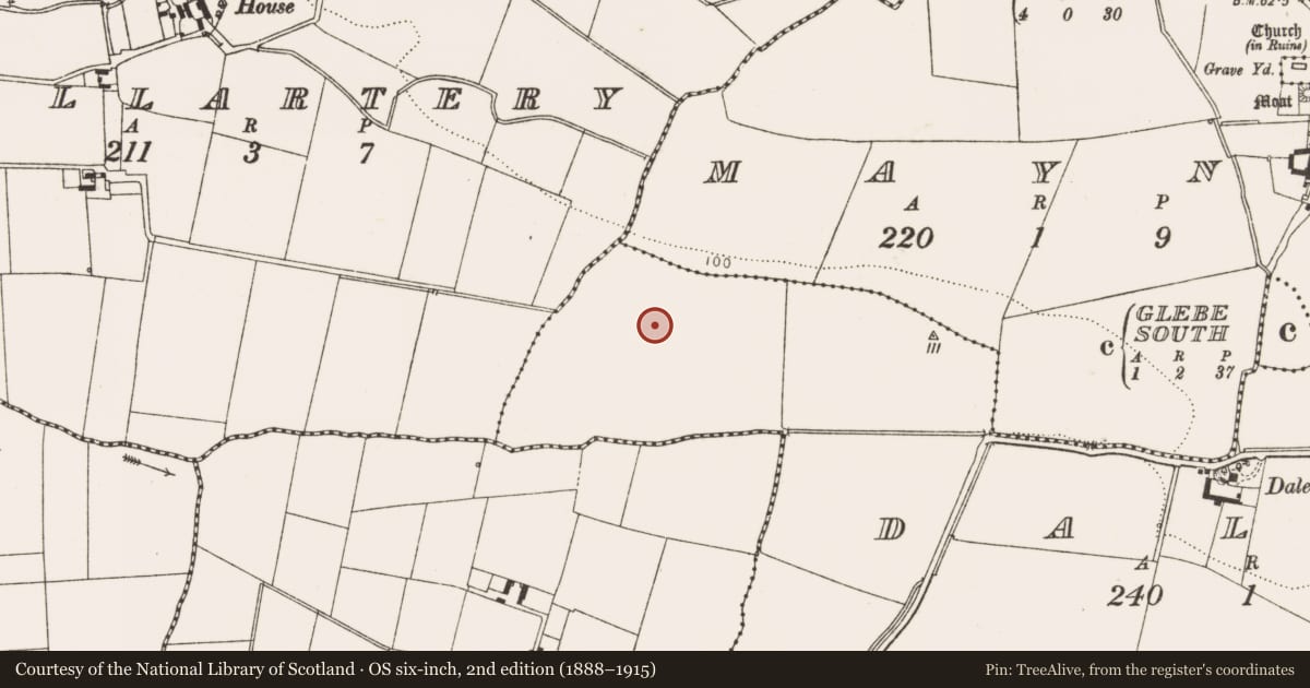 Ordnance Survey six-inch map, 2nd edition (1888–1915) covering the location of Enclosure, Dales, County Louth, with a pin at the register's coordinates