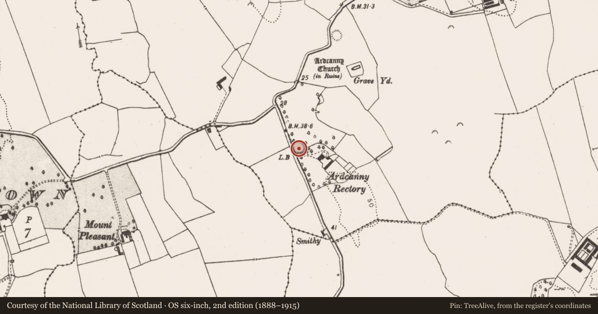 Ordnance Survey six-inch map, 2nd edition (1888–1915) covering the location of Ringfort - rath, Mellon, County Limerick, with a pin at the register's coordinates