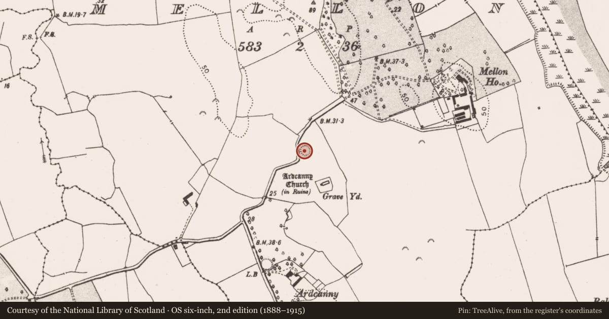 Ordnance Survey six-inch map, 2nd edition (1888–1915) covering the location of Ringfort - rath, Mellon, County Limerick, with a pin at the register's coordinates
