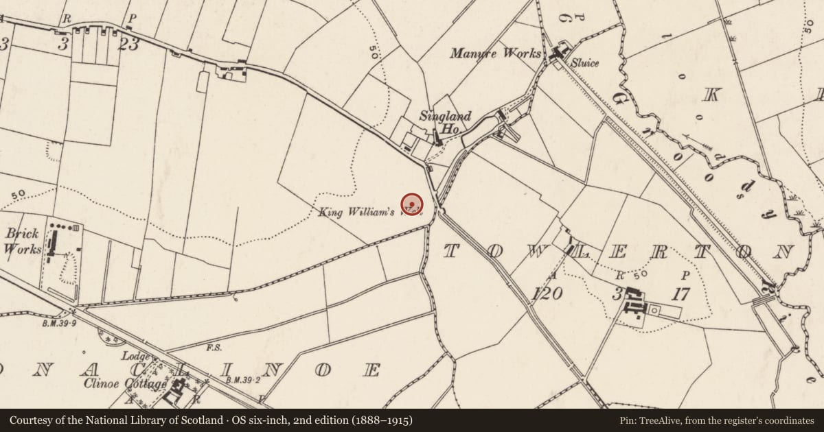 Ordnance Survey six-inch map, 2nd edition (1888–1915) covering the location of Well, Singland, County Limerick, with a pin at the register's coordinates